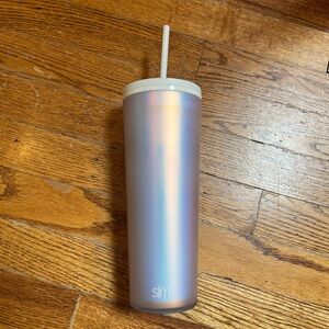 Simple Modern Iridescent Tumbler with Straw
